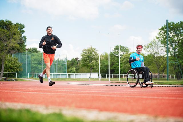 Dominic Thiem and Nico Langmann are seen during the Wings for Life World Run App Run 2020 in Vienna, Austria on May 3, 2020 // Philipp CARL Riedl for Wings for Life World Run // SI202005030169 // Usage for editorial use only //