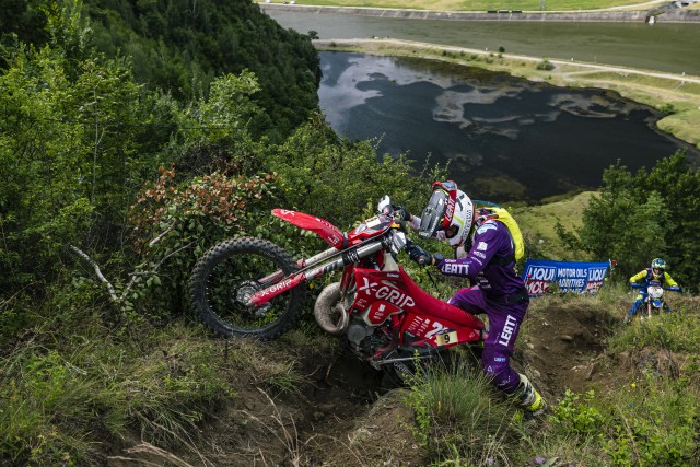 Dieter Rudolf (AUT) of the X-Grip team performs during the second off road day of FIM Hard Enduro World Championship 2023 Stop 3 - Red Bull Romaniacs in Sibiu, Romania on July 27, 2023.