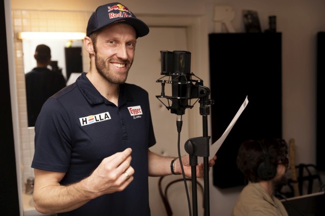 Dominik Landertinger seen during the Wings For Life Word Run Audio Experience recording session in Salzburg, Austria on January 15, 2024.