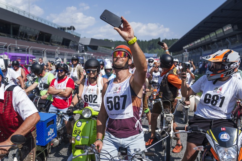 performs at the Moped GP during the MotoGP World Championship at the Red Bull Ring in Spielberg, Austria on August 14, 2025