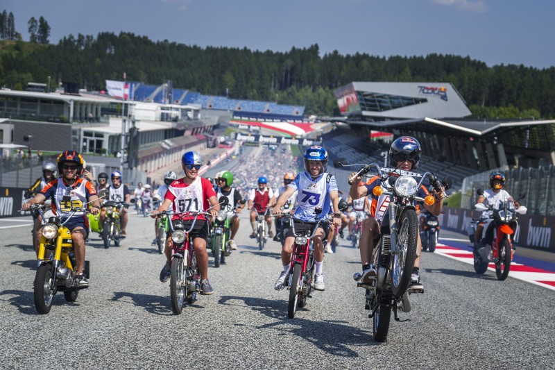 performs at the Moped GP during the MotoGP World Championship at the Red Bull Ring in Spielberg, Austria on August 14, 2025