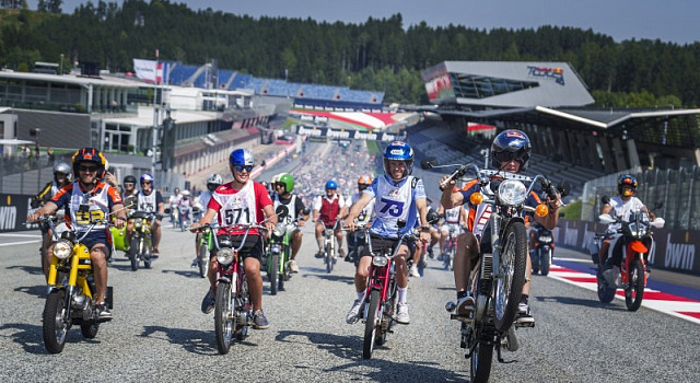 performs at the Moped GP during the MotoGP World Championship at the Red Bull Ring in Spielberg, Austria on August 14, 2025